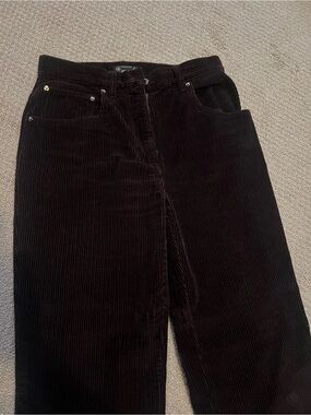 Vintage 80s Hong Kong Corduroy High-Rise Wide-Leg Jeans - Maroon